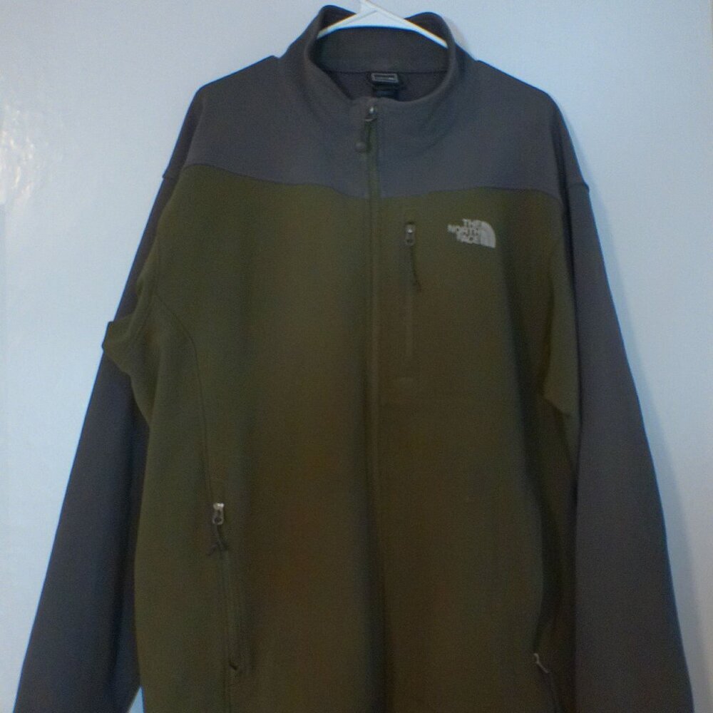 The North Face Apex Full Zip Fleece Jacket Men’s XXL Olive Green Gray